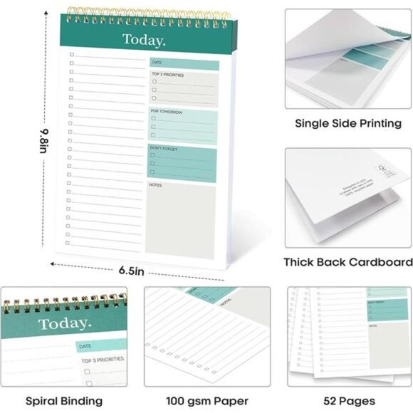 To Do List Pad - To Do List Notebook for Work 52 Sheets, Undated Daily Planner - Picture 6 of 8
